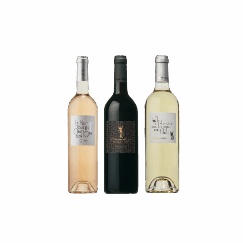 Coffret Tricolore - 3 bouteilles de la Vallée du Rhône, blanc, rouge et rosé.
